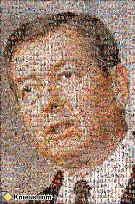 image portrait de John Ashcrof fait avec des photos pornographiques mosaic mosaique