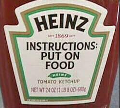 image bouteille ketchup heinz instruction mettre sur la nourriture