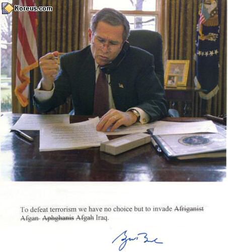 image humour insolite invasion irak la vraie raison george w bush