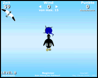 jeu flash pingouin pinguin trou glace eau plonger vitesse direction vent humour insolite