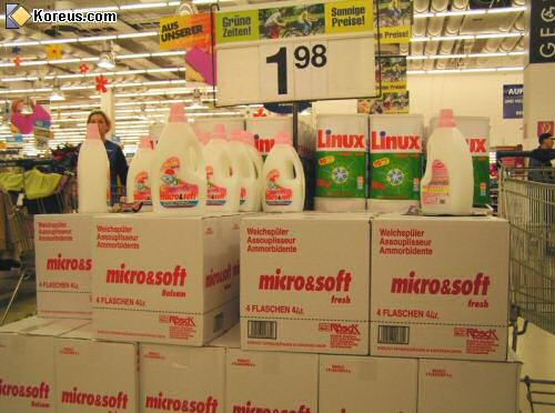 image bouteille lessive marque linux humour insolite