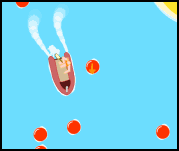 jeu flash aventure pépère bateau slalom humour insolite