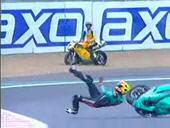 vidéo chute acciden moto formule1 voiture nascar